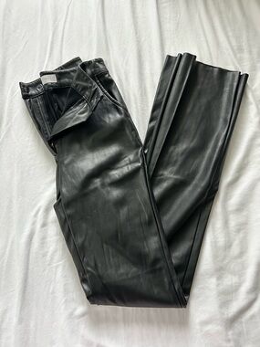 Meshki Black Faux Leather Pants
